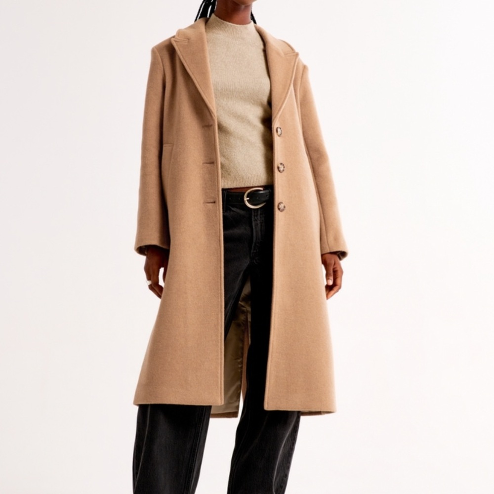 Abercrombie & Fitch Wool-Blend Tailored Topcoat